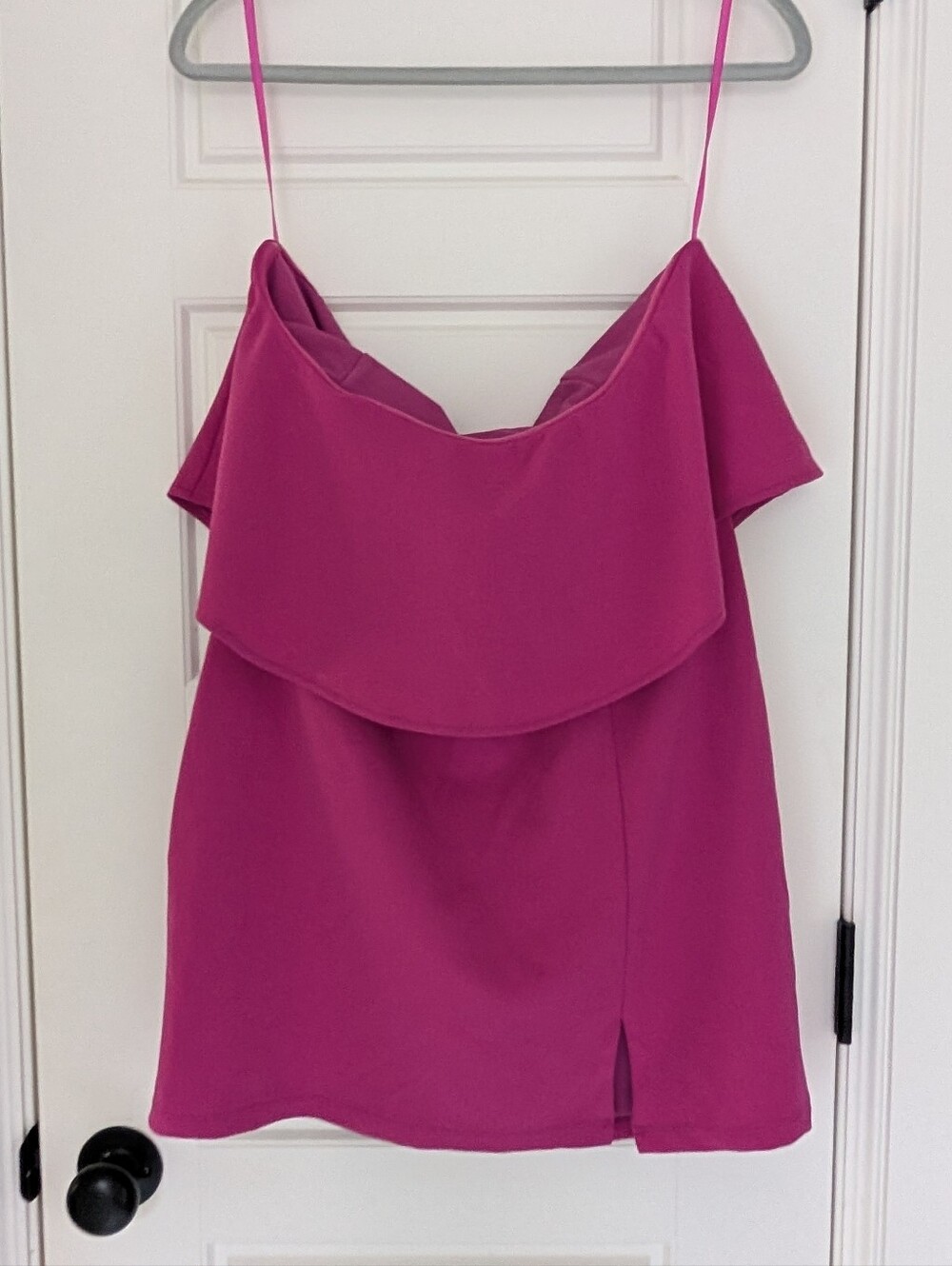 Bebe Fuchsia Off-Shoulder Ruffle Cami